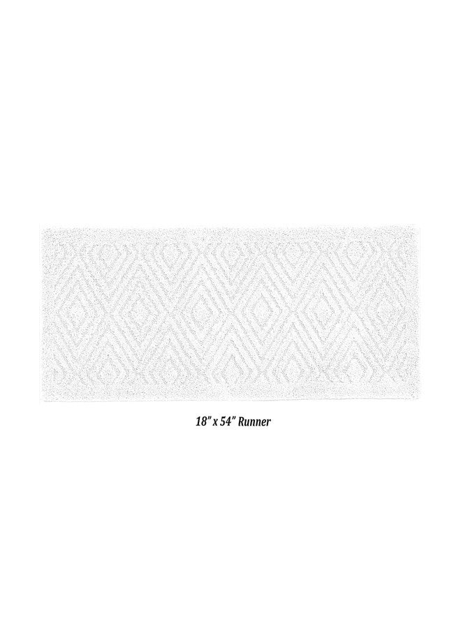 Better Trends Bathroom Runner Rug 100% Cotton Non-Slip Washable Bath Mat, Soft & Absorbent Bath Rugs for Bath Room, Shower, Bathtub and Spa Floors 18" x 54" White Trier Collection - Image 2
