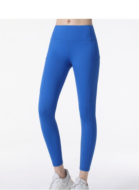 Solid Stretch Yoga Pants Blue