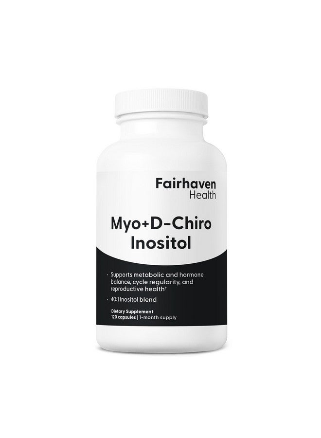 Fairhaven Health Myo-Inositol and D-Chiro Inositol Supplement | 40:1 Ratio | Female Fertility Supplement for Women and Hormone Balance* | Vitamin B8 | Gluten and Dairy Free | 120 Inositol Capsules - Image 1