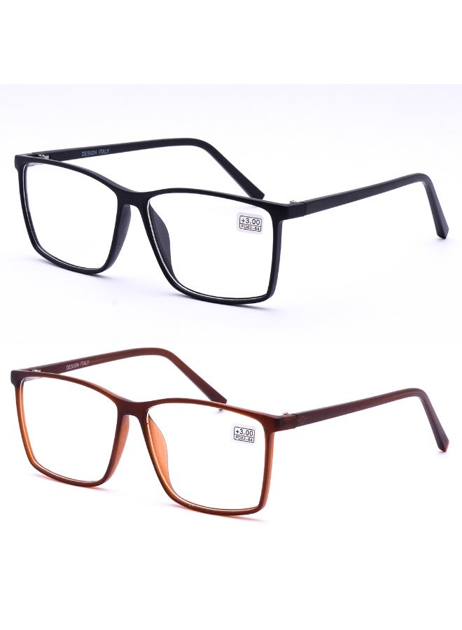 Two pairs of reading glasses, one for men and one for women, made of high-quality, handmade material, in distinctive colors. - Image 1