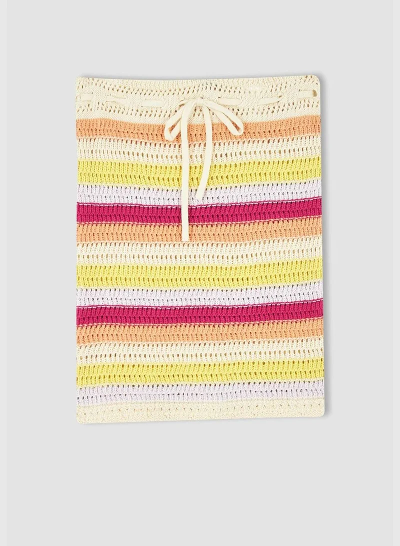 DeFacto Slim Fit Colour Block Striped Skirt