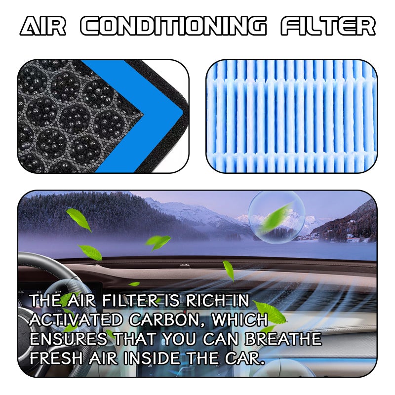 QBOONPT Cabin Air Filter, CF10285 Activated Carbon Air Filter to Adsorb PM2.5 Replacement, HEPA Air Conditioner Cabin Filter for Toyota 4Runner Highlander RAV4 Camry Corolla Sequoia Sienna Avalon - Image 4