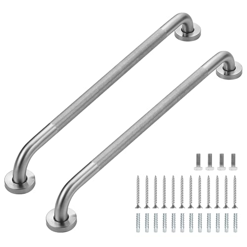 Ravinte Hardware Grab Bars for Shower 2 Pack 24Inch Anti Slip Shower Handles for Elderly Safety Shower Grab Bar Stainless Steel Handicap Grab Bars for BathroomToilet Brushed Nickel 1 Diameter - Image 1