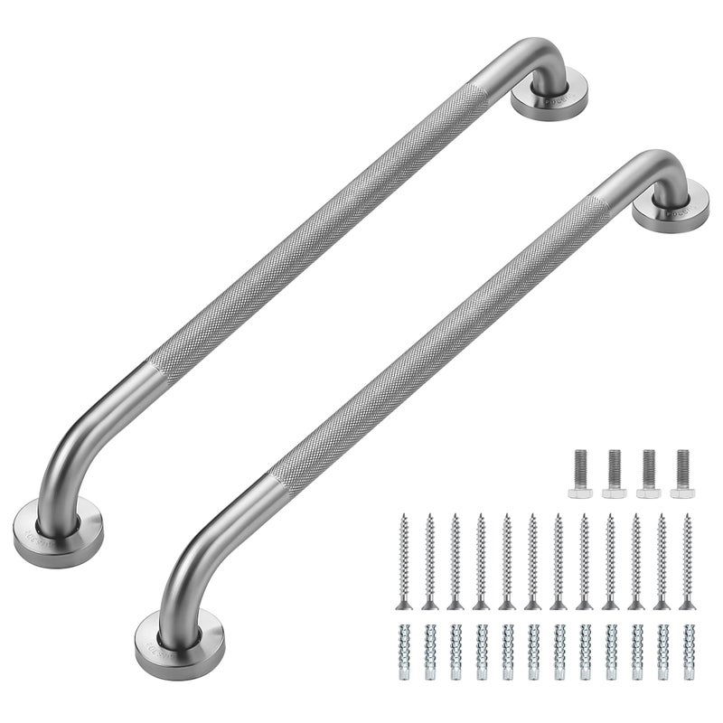Ravinte Hardware Grab Bars for Shower 2 Pack 24Inch Anti Slip Shower Handles for Elderly Safety Shower Grab Bar Stainless Steel Handicap Grab Bars for BathroomToilet Brushed Nickel 1 Diameter - Image 2