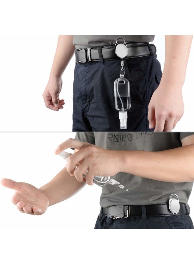 LinkIdea 1.69oz Empty Hand Soap Bottles, Portable Travel Plastic Bottles, Fine Mist Spray Bottle, Reusable Squeezable Leak Proof Toiletries Container with Keychain & Stretchable Lanyard (4 Pack) - Image 3