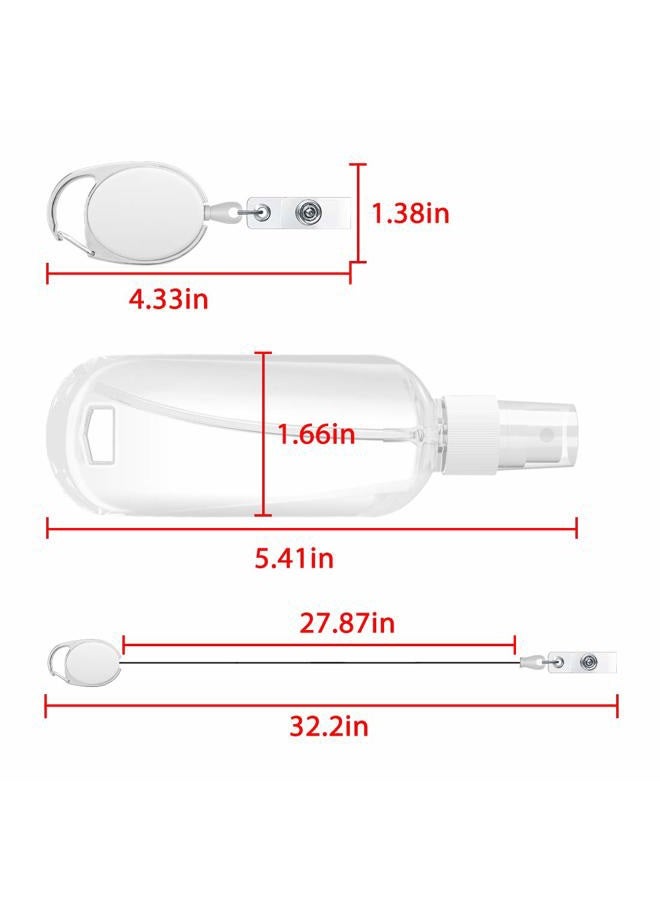 LinkIdea 1.69oz Empty Hand Soap Bottles, Portable Travel Plastic Bottles, Fine Mist Spray Bottle, Reusable Squeezable Leak Proof Toiletries Container with Keychain & Stretchable Lanyard (4 Pack) - Image 4