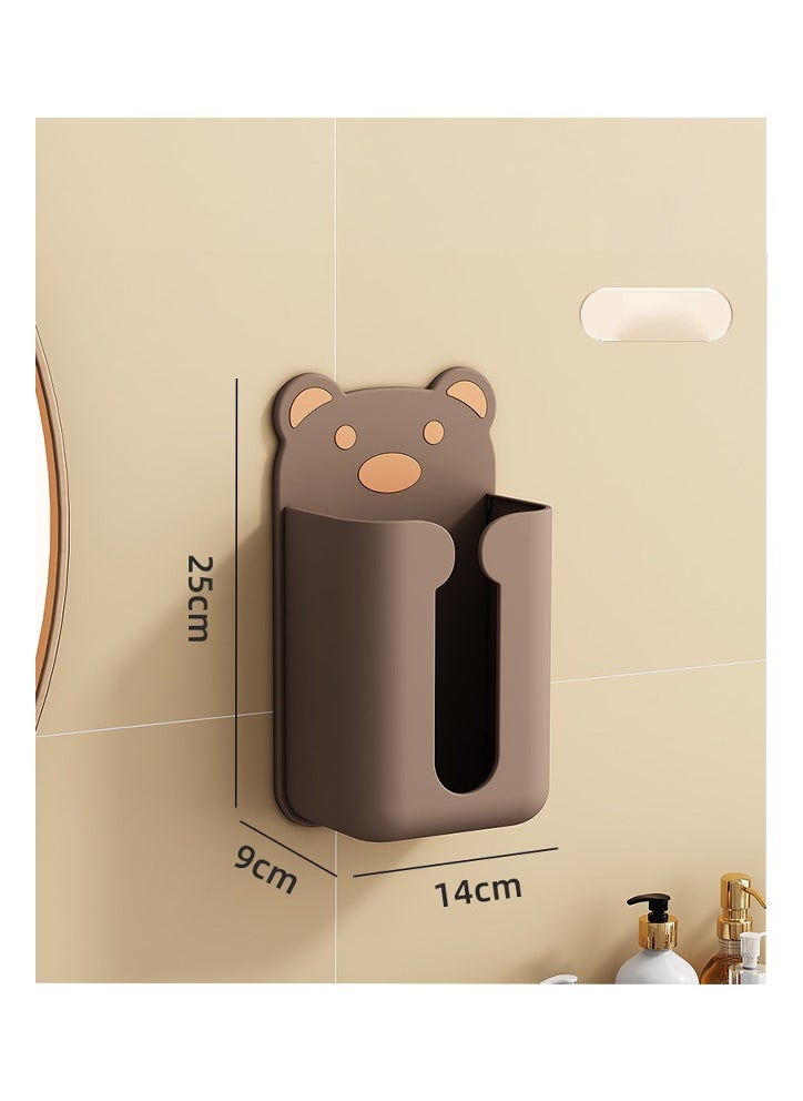 Bukela - Wall Mounted Tissue Box Holder,Cute Cartoon Paper Holder Facial Tissue Box Holder,Multifunctional Tissue Box Holder,Napkin Storage Box Paper Towel Dispensers for Home Bathroom-White - Image 1