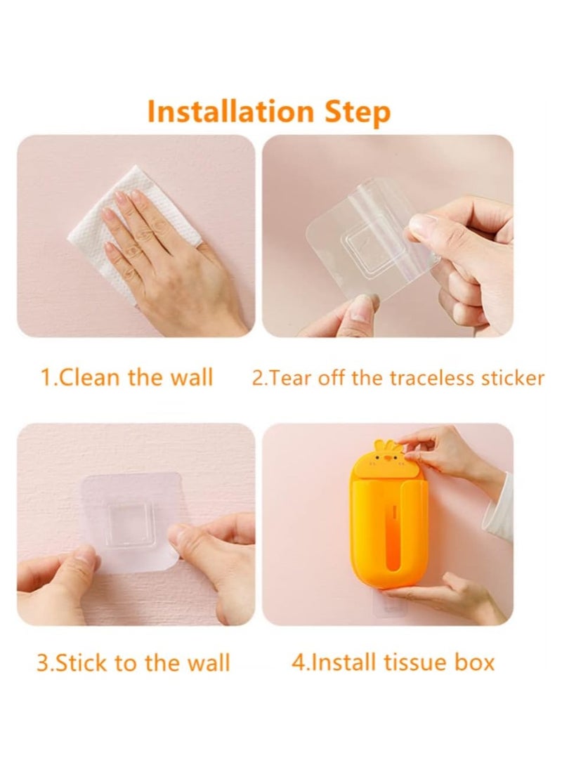 Bukela - Wall Mounted Tissue Box Holder,Cute Cartoon Paper Holder Facial Tissue Box Holder,Multifunctional Tissue Box Holder,Napkin Storage Box Paper Towel Dispensers for Home Bathroom-White - Image 1