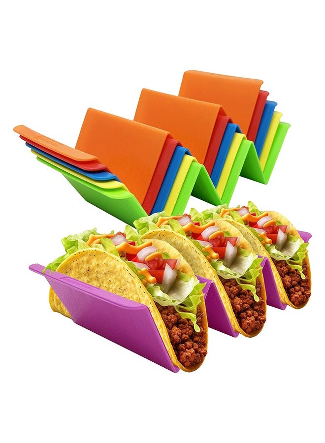 6PCS Kitchen Taco Holder Stand Dishwasher, Hard Plastic Taco Rack, Party Serving Tray Set for Hard and Soft Shell Tacos Tortilla - Image 1