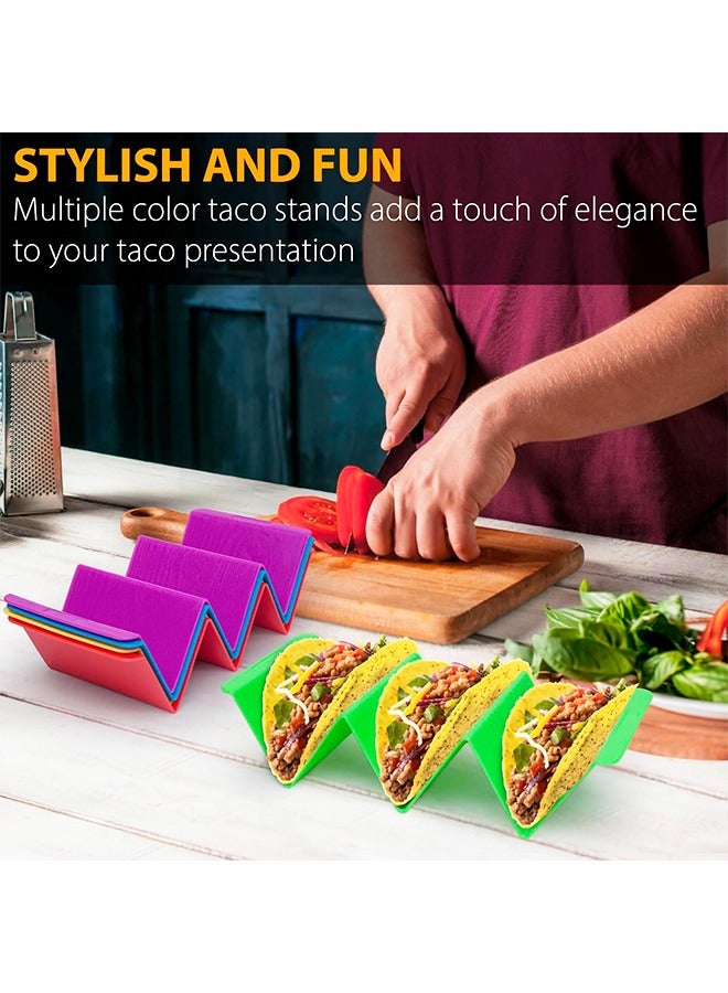 6PCS Kitchen Taco Holder Stand Dishwasher, Hard Plastic Taco Rack, Party Serving Tray Set for Hard and Soft Shell Tacos Tortilla - Image 3
