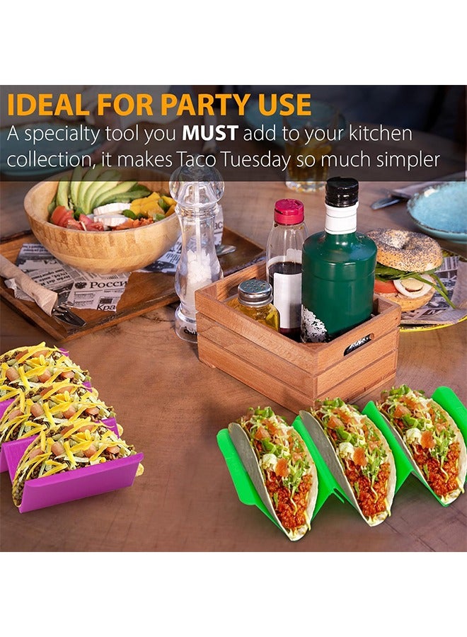6PCS Kitchen Taco Holder Stand Dishwasher, Hard Plastic Taco Rack, Party Serving Tray Set for Hard and Soft Shell Tacos Tortilla - Image 5