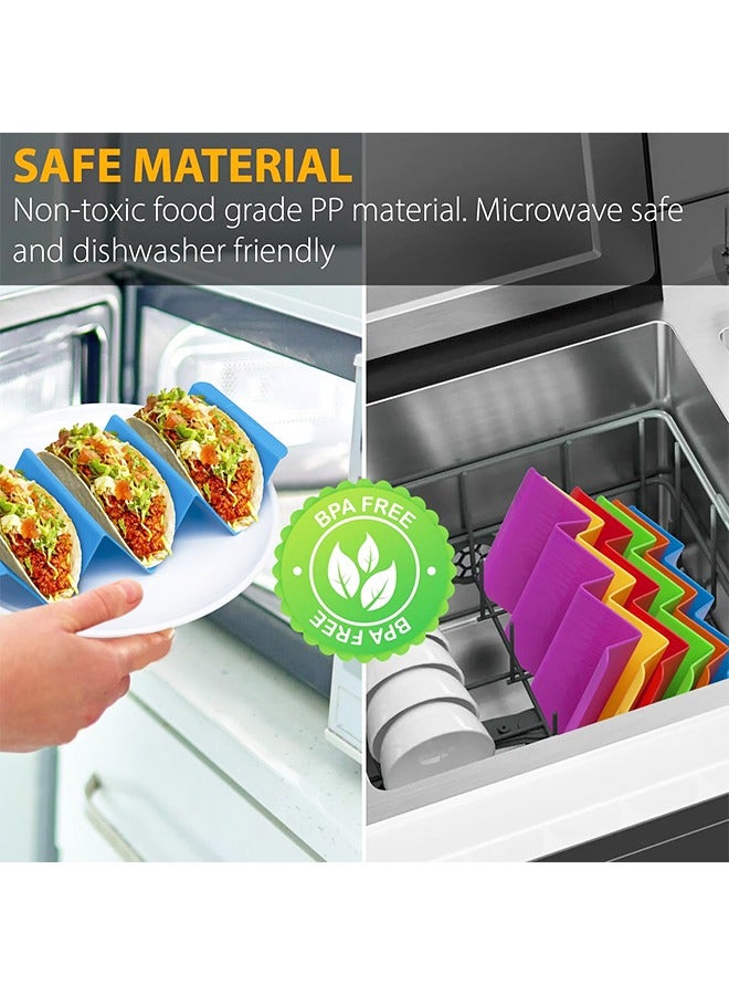 6PCS Kitchen Taco Holder Stand Dishwasher, Hard Plastic Taco Rack, Party Serving Tray Set for Hard and Soft Shell Tacos Tortilla - Image 4