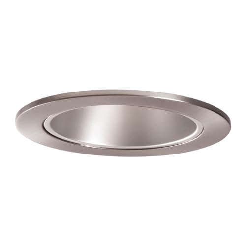 HALO 4 in. Satin Nickel Recessed Ceiling Light Cone Trim with Satin Nickel Reflector - Image 3
