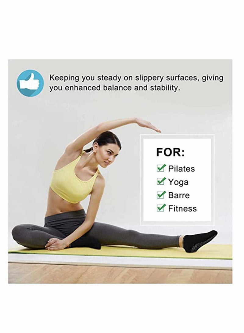 سيوسي غير انزلاق مضاد للزلزال اللزج السيليكون قبضة الجوارب القطن لليوغا بيلاتيس - 2 قطعة - Image 5