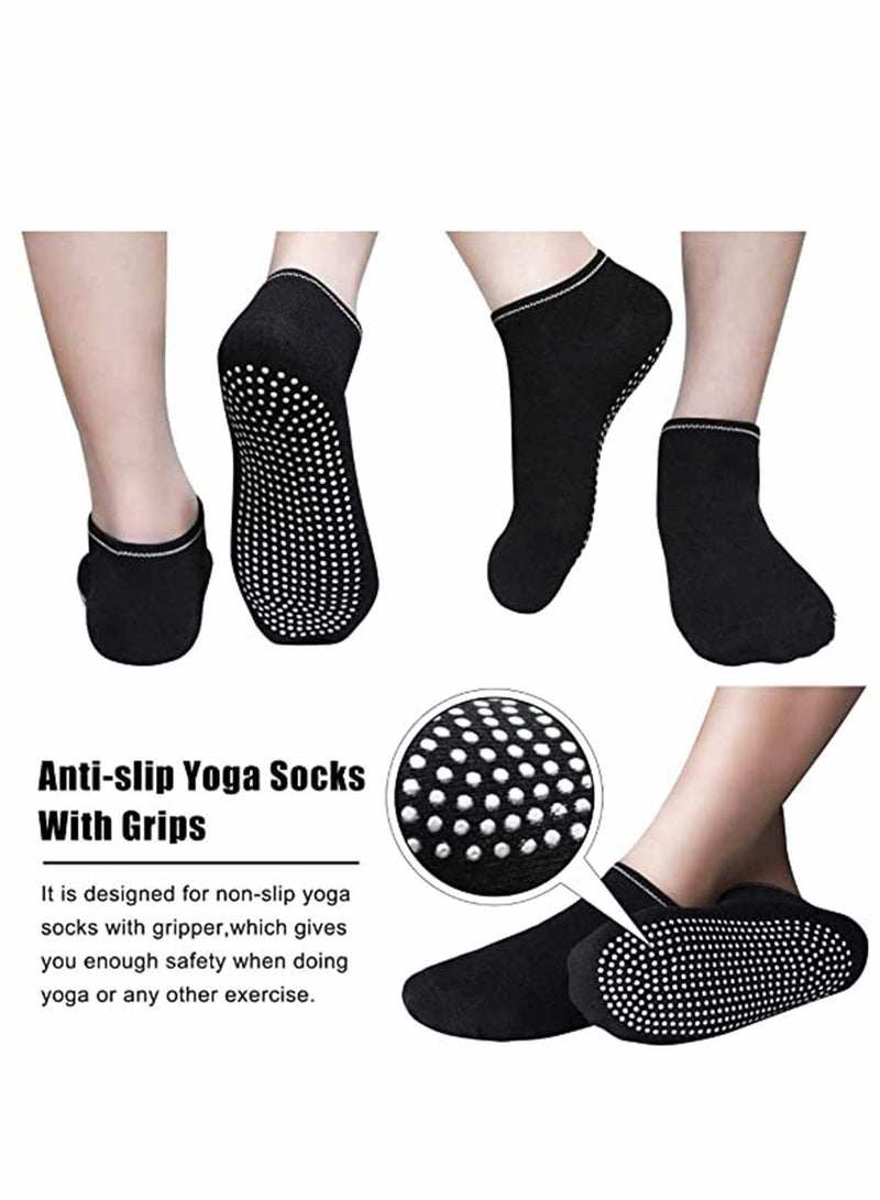 سيوسي غير انزلاق مضاد للزلزال اللزج السيليكون قبضة الجوارب القطن لليوغا بيلاتيس - 2 قطعة - Image 3