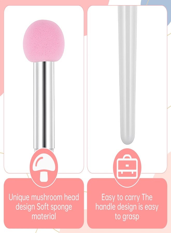 Aysatogc 6 PCS Mushroom Makeup Sponge with Handle, Foundation Sponge Powder Brush Sponge Applicator Concealer Brush for Women Girls for Face Eyelids Nose - Image 3