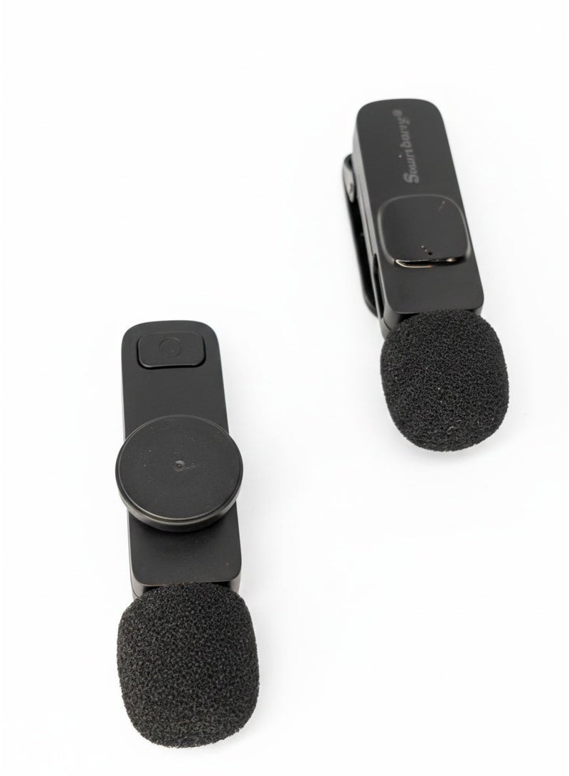 Smartbarry Dual Wireless Lavalier Microphone System for iPhone/Android/DSLR | Professional Noise-Cancelling Clip-On Lapel Mic for Vlogging, Interviews, Live Streams - Image 4