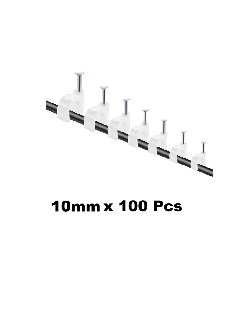 Electrical Cable Wire Round Clips, Steel Nail Holder for Organizing Electrical Wire Cable Lines White 10mm 100pcs - Image 3