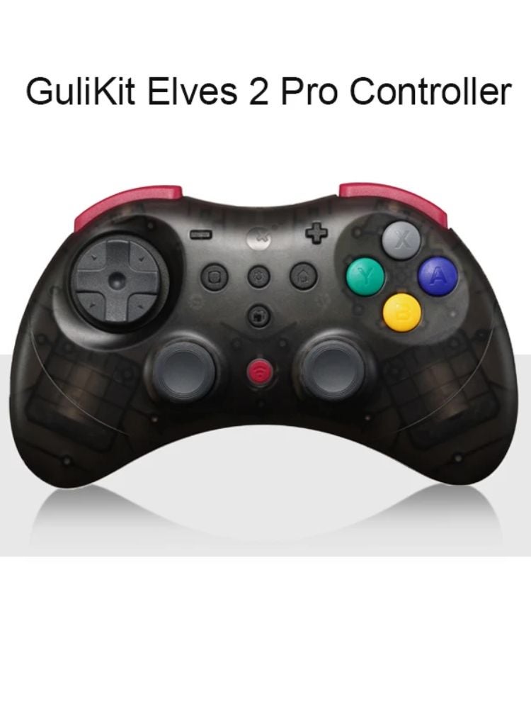 GuliKit Elves 2 Pro Ns59 Wireless Game Controller with Hall Effect Joysticks for Switch, Windows, iOS, Android, Transparent Black - Image 1