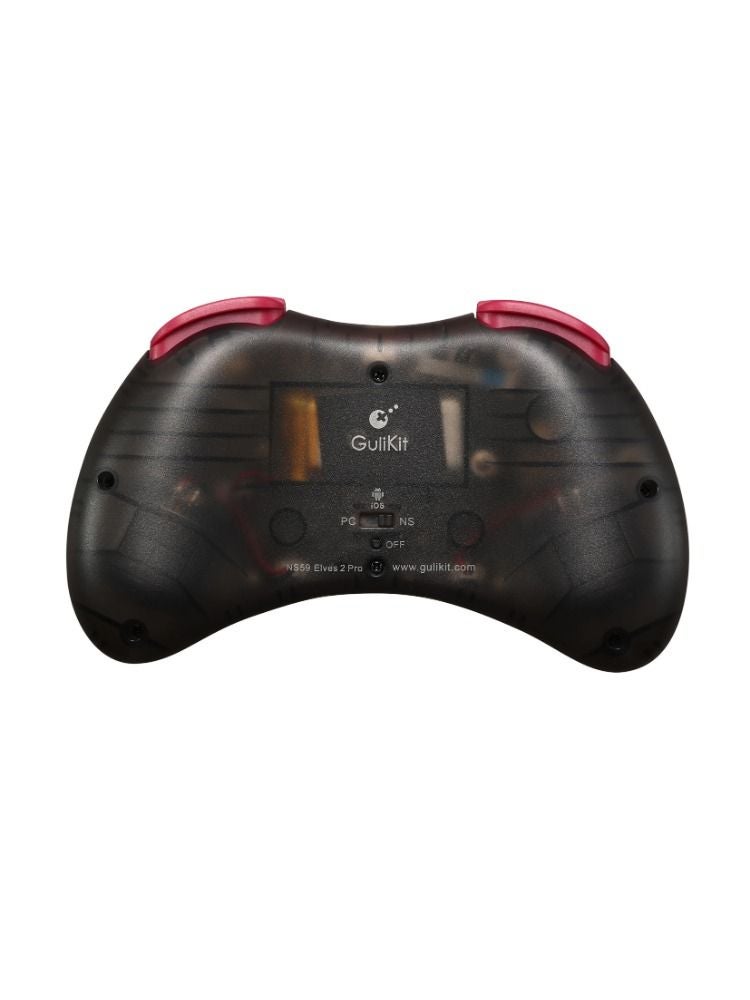 GuliKit Elves 2 Pro Ns59 Wireless Game Controller with Hall Effect Joysticks for Switch, Windows, iOS, Android, Transparent Black - Image 4