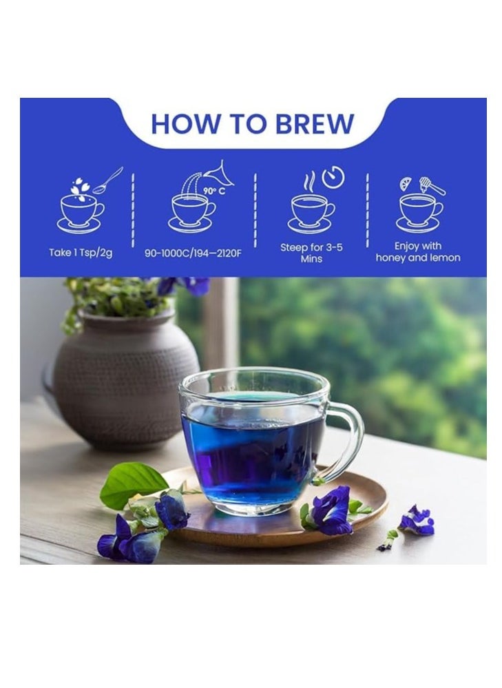 BLUE TEA COMBO  Butterfly Pea Flower Tea 25g  Hibiscus Tea  50g Diwali Gifts  SUPER ANTI OXIDANT  Flower Based  Caffeine Free Detox Tea Feature  - Image 5