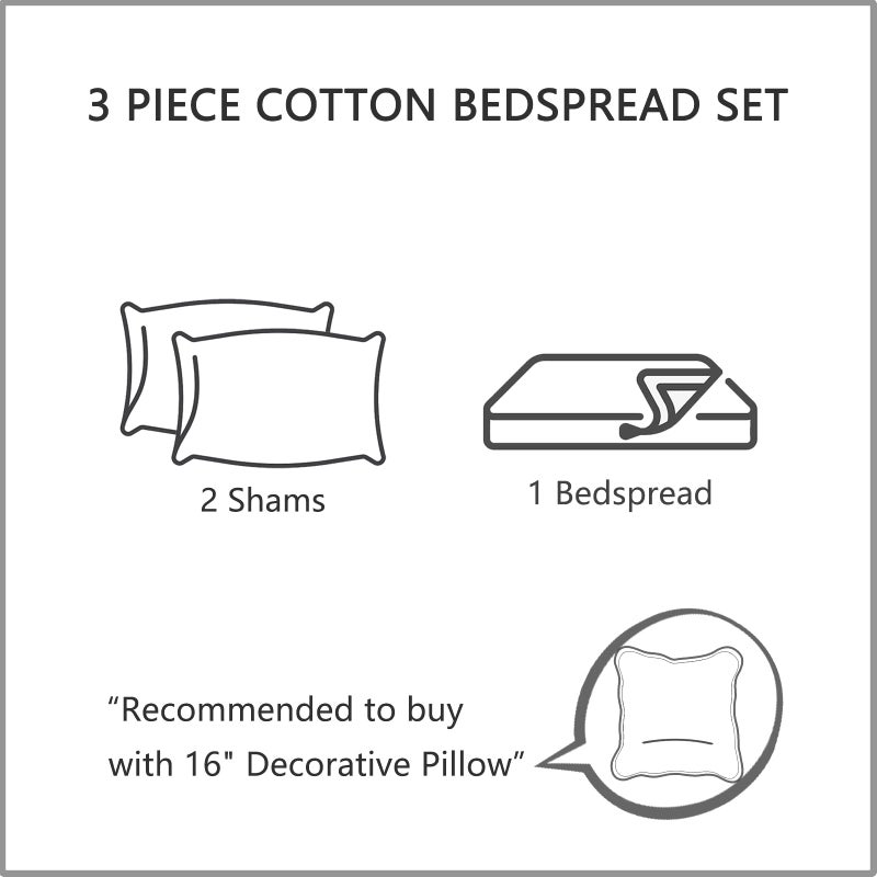 CHIXIN Oversized Cotton Bedspread King Size - Real Stitching Quilt - Luxury Quilted Bedding Cover for All Season, Reversible, Ultra Soft, Lightweight, 3 Piece, Smokey Blue - Image 5