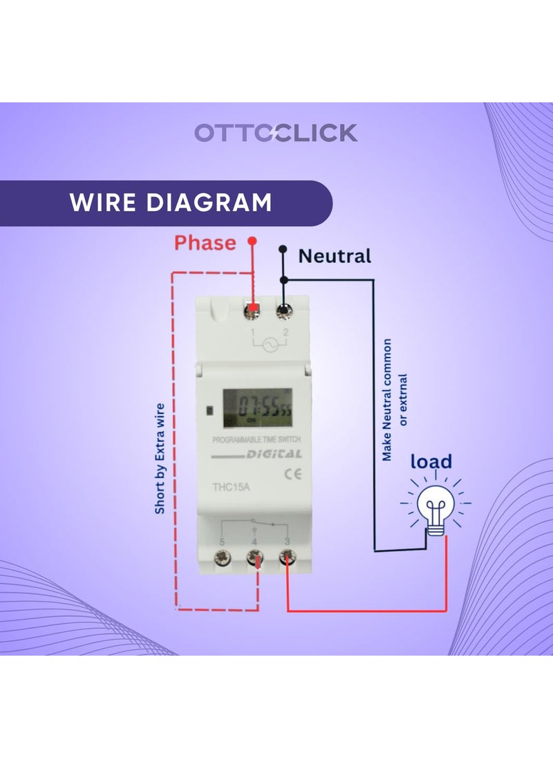 OTTOCLICK - OTTOCLICK Din Rail Digital LCD Power Programmable DailyWeekly Timer Switch Mounted Type Relay 16A Amp Electronic On Off Relay Timer Control Ac 220V Electronic Components - Image 1