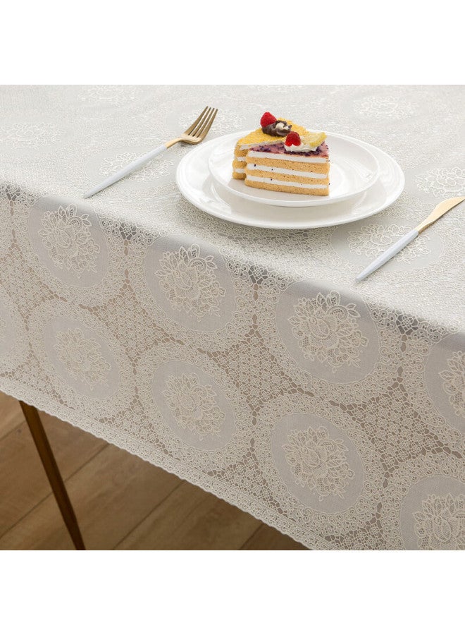 Houseware Qinmei Tablecloth, Waterproof, Oil-proof, Heat-resistant, Pvc Fabric, Simple Dining Table Cover, Table Mat, 140*180cm, Nr10 Pearl Luster - Image 4