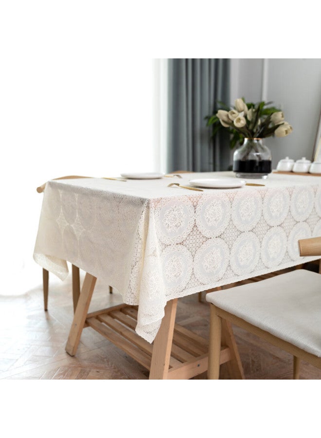Houseware Qinmei Tablecloth, Waterproof, Oil-proof, Heat-resistant, Pvc Fabric, Simple Dining Table Cover, Table Mat, 140*180cm, Nr10 Pearl Luster - Image 5