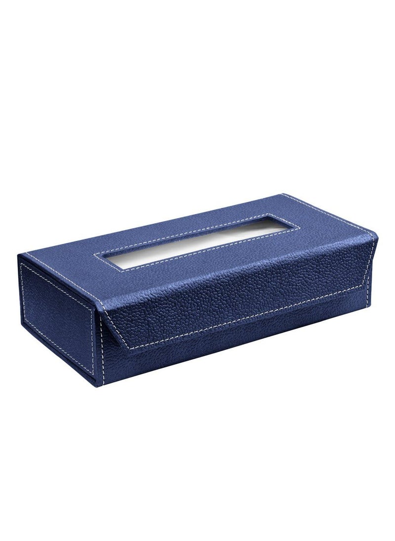D'HIDES Dhides Handcrafted Tissue Paper Tissue Holder Car Tissue Box Navy Blue Colour  - Image 2