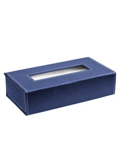D'HIDES Dhides Handcrafted Tissue Paper Tissue Holder Car Tissue Box Navy Blue Colour  - Image 3