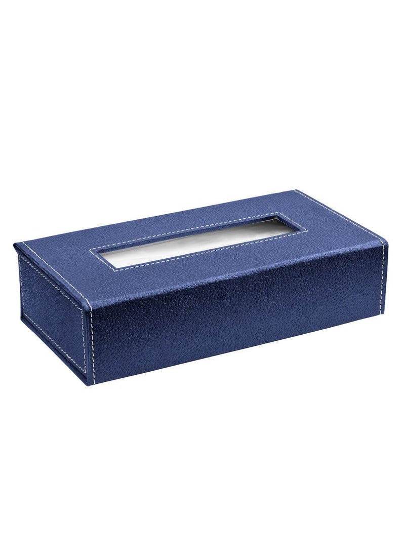 D'HIDES Dhides Handcrafted Tissue Paper Tissue Holder Car Tissue Box Navy Blue Colour  - Image 3