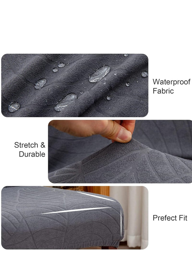 MIXDE Waterproof Chair Covers for Dining Room, Stretch Jacquard Dining Chair Slipcovers, Removable Washable Chair Protector for Kitchen, Hotel, Restaurant - Image 2