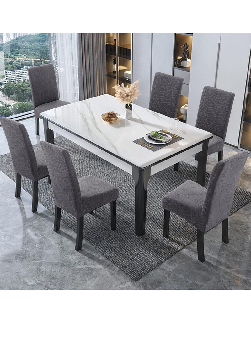 MIXDE Waterproof Chair Covers for Dining Room, Stretch Jacquard Dining Chair Slipcovers, Removable Washable Chair Protector for Kitchen, Hotel, Restaurant - Image 5