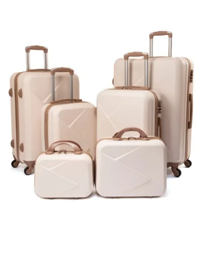 LIMRA Luggage set 6 pieces travel Bags with a distinctive design from limra beige/gold
