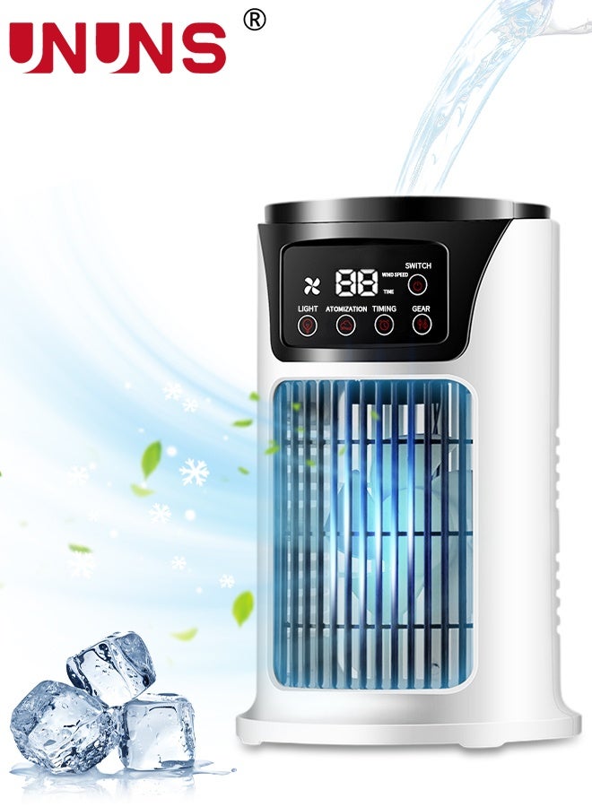 UNUNS Portable Air Conditioner Cooling Fan,Evaporative Mini Air Conditioner With 300ml Tank Capacity,8H Timer And 6 Win Speeds,Adjustable Air Outlet,For Bedroom Office Camping  - Image 1