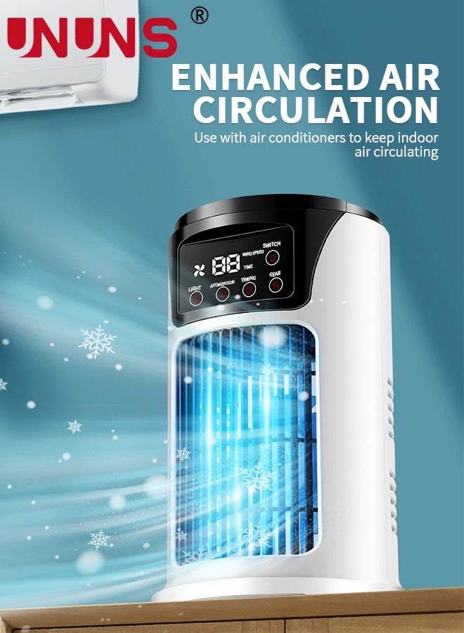 UNUNS Portable Air Conditioner Cooling Fan,Evaporative Mini Air Conditioner With 300ml Tank Capacity,8H Timer And 6 Win Speeds,Adjustable Air Outlet,For Bedroom Office Camping  - Image 5