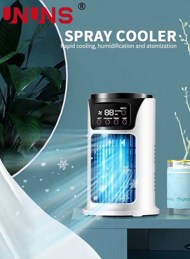 UNUNS Portable Air Conditioner Cooling Fan,Evaporative Mini Air Conditioner With 300ml Tank Capacity,8H Timer And 6 Win Speeds,Adjustable Air Outlet,For Bedroom Office Camping  - Image 2