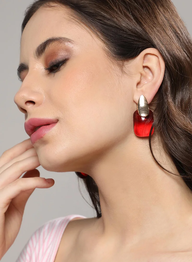 سوهي أقراط متدلية أناقة أثيرية - أحمر قرمزي