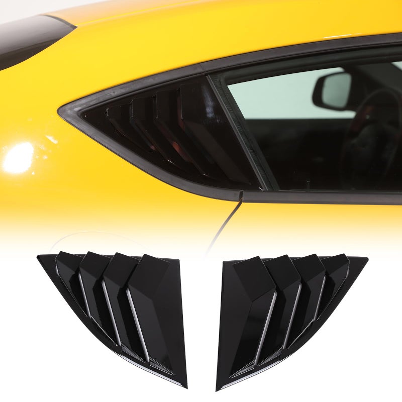Daeiclru Rear Side Window Louver Cover Compatible with Toyota Supra GR A90 A91 MK5 20192022 Rear Window Shutters Trim Cover Air Vent Shades Cover Trim Black
