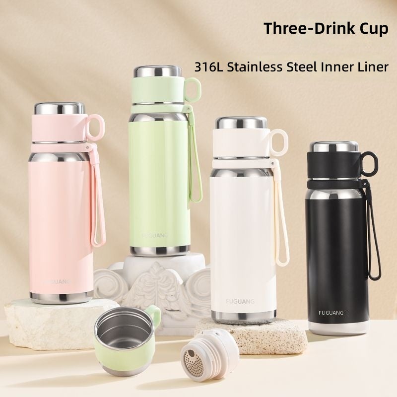 FUGUANG 316 Stainless Steel Vacuum Insulated Water Bottle - Large Capacity, Portable, Press-Release Dispensing - Image 2