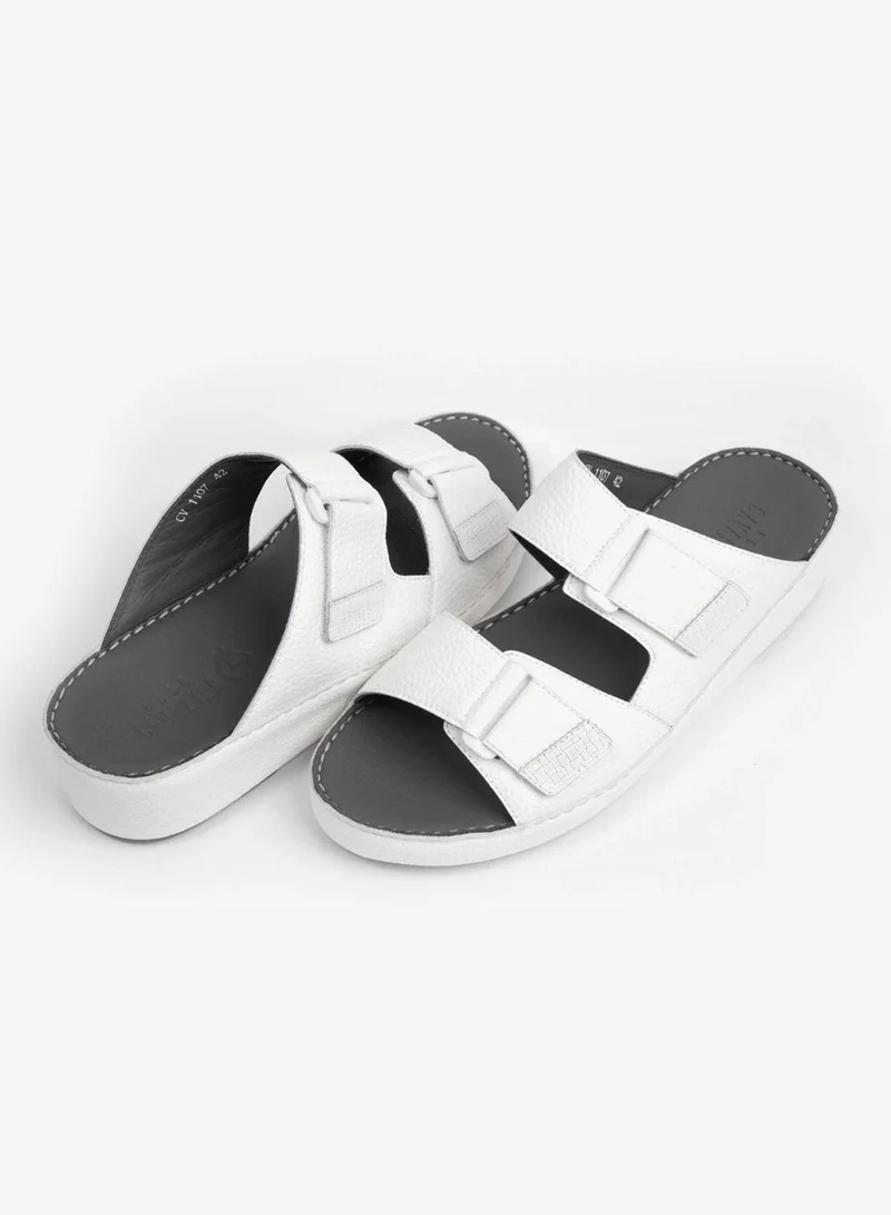UOMO Cavalier UOMO CAVALIER MEN'S ARABIC SANDAL WITH ADJUSTABLE STRAP WHITE