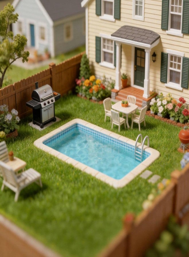 CHAMBERY 4Pcs of 6x6 Inches Fake Grass for Crafts Dollhouse Miniature Garden Accessories - Image 4