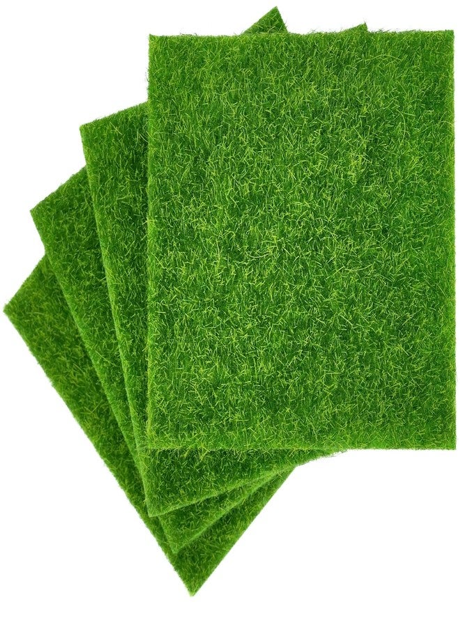 CHAMBERY 4Pcs of 6x6 Inches Fake Grass for Crafts Dollhouse Miniature Garden Accessories - Image 1