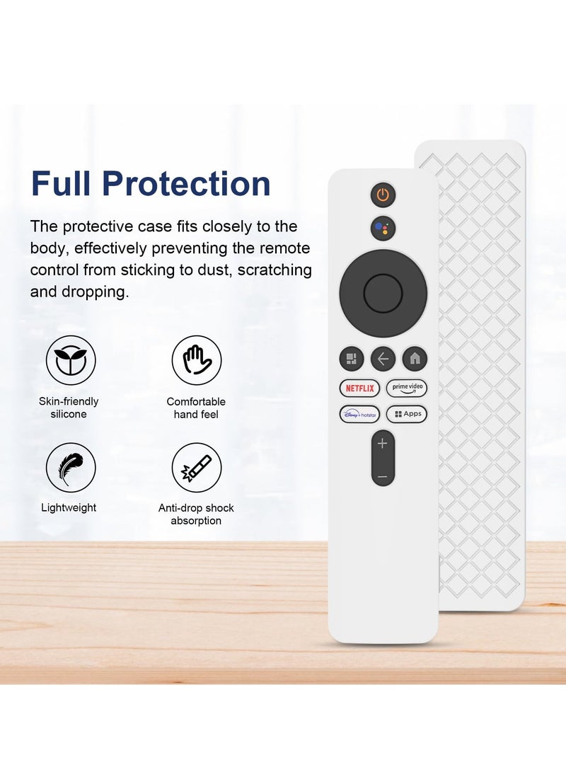 Excefore White Silicone Case for XIAOMI MI Box S Remote - Protective Cover for Xiaomi Mi TV Box S (2nd Gen) - Anti-Slip Skin with Lanyard for Stick Remote Control  - Image 2