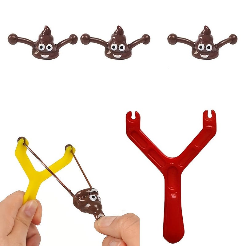 Big Red Shelf 6pcs Slingshot Poop Launcher Funny Gift Quirky Prank Toy - Image 1