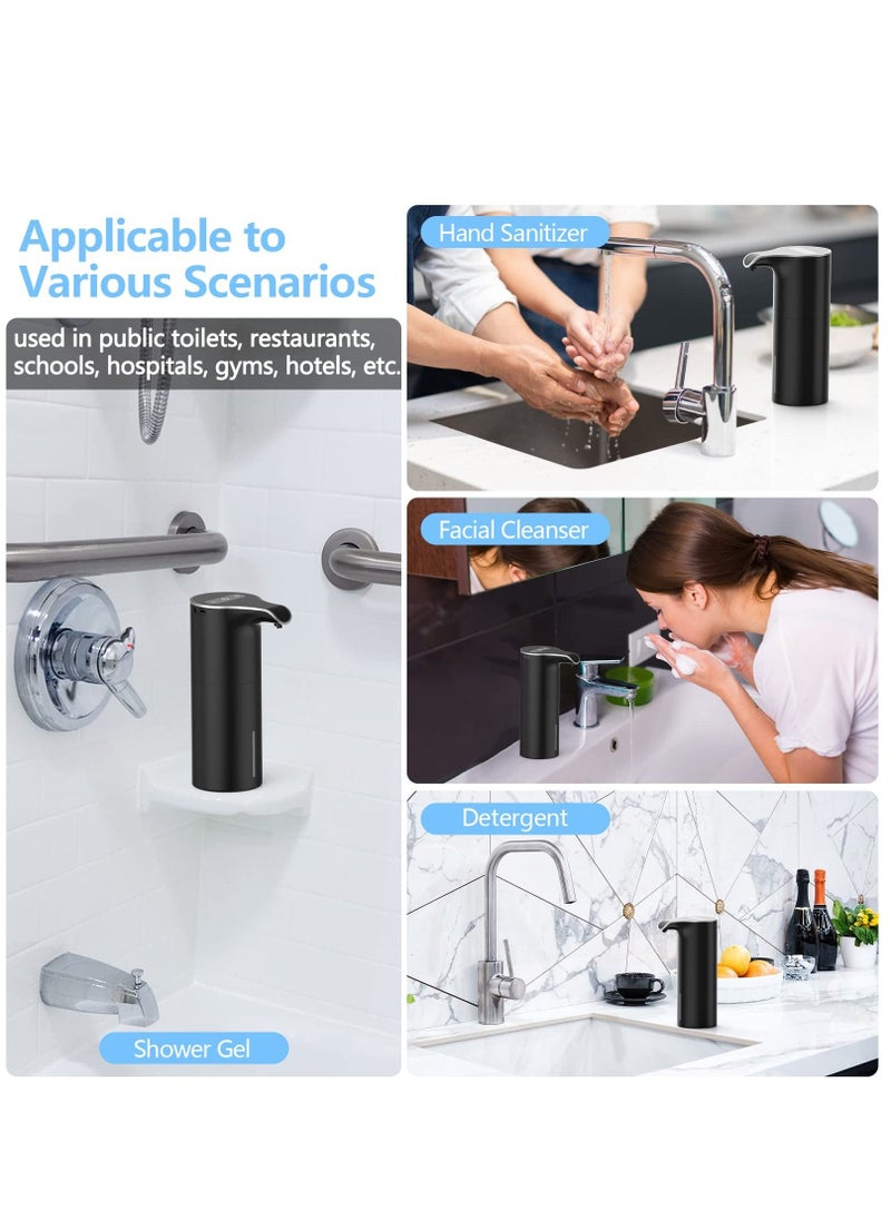 Automatic Foam Soap Dispenser, Touchless, 5 Level Adjustable Sensor Electric Dish Soap Dispenser,  450ML Hand Soap Dispenser, USB C Rechargeable for Bathroom Kitchen