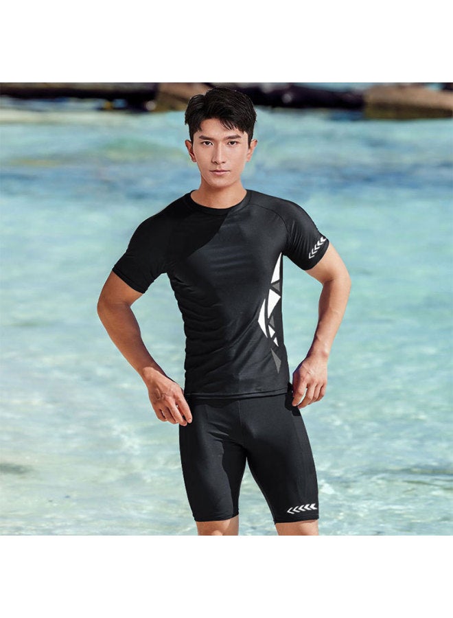 Loquat Swimsuit Male Teenager Junior High School Students High School Women Swimming Suit Short Sleeve Split Swimsuit Full Body Men-Color:Men's 818 Swim Trunks-  - Image 4