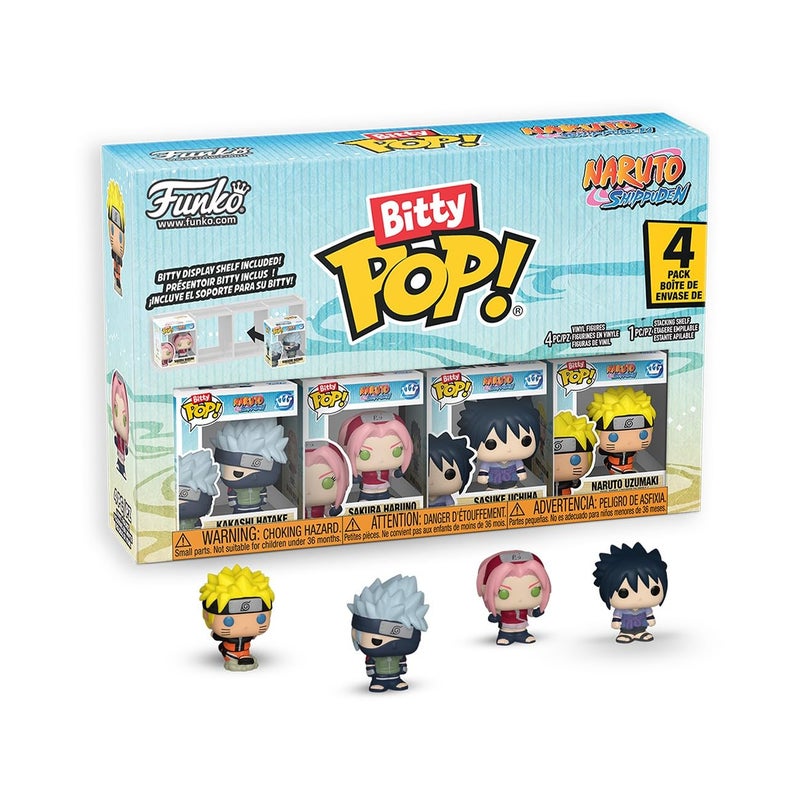 Funko Pop! Bitty: Naruto Shippuden - Kakashi, Sakura, Sasuke, and Chase Mini Figure - 0.9 Inch (2.2 Cm) - Anime Collectable - Gift Idea - Stackable Display Shelf Included - Image 1