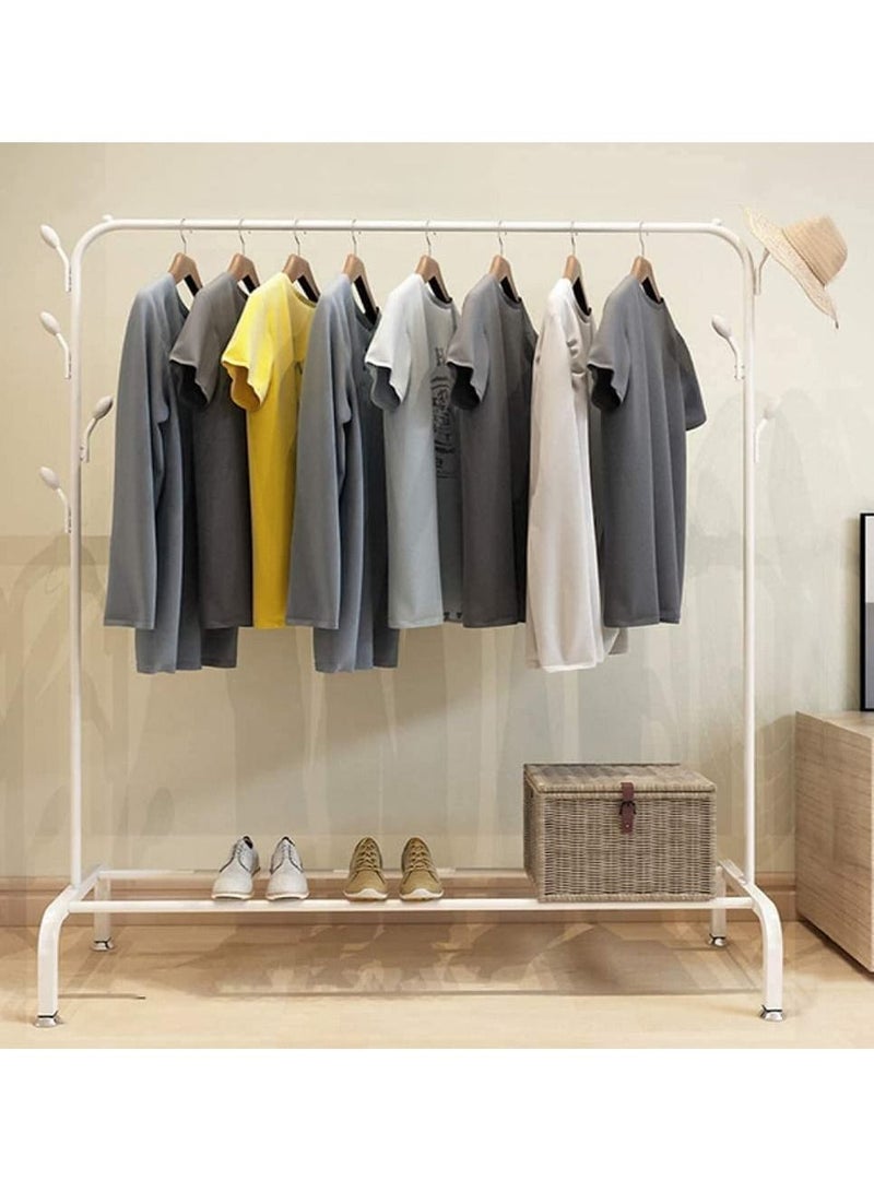 Clothes Rack Metal Garment Racks Heavy Duty Indoor Bedroom Cool Clothing Hanger with Top Rod and Lower Storage Shelf high Storage Rack  - Image 2